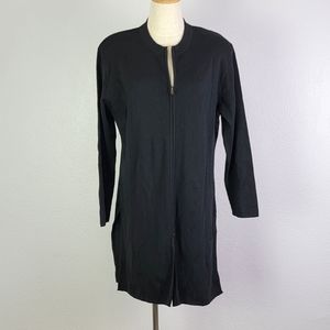 Vintage Angel Design by Sabri Ozel Wool Blend Full Zip Black Cardigan Size LG